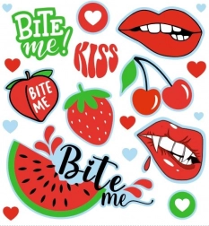 Opstrijkpatches Bite Me – decoratieve kledingstickers