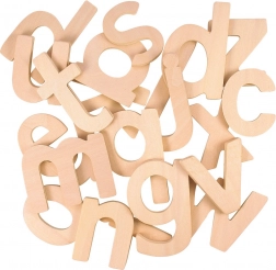 Wooden alphabet lowercase letters