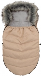 Baby footmuff with fur beige NEW BABY