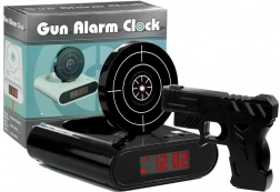 Shooting Alarm Clock with Target and Infrared Pistol – Black