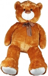 Plush bear with bow 100 cm brown