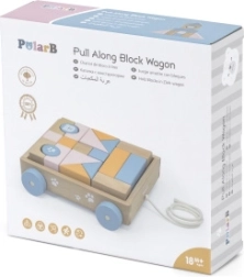Wooden VIGA PolarB Pull Cart with Blocks 21 pcs