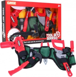 Kids' Tool Belt with Tool Set and Interactive Drill, Adjustable, 3+