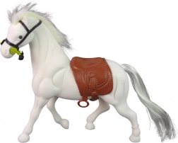 White Horse Figurine with Brown Saddle – Farm