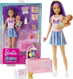 Barbie Skipper Opiekunka – łóżeczko i niemowlę zestaw do zabawy
