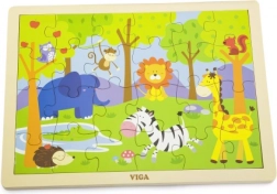 Wooden puzzle 24 pieces - zoo