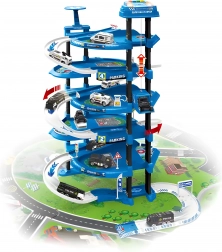 Rendőrségi XXL parkolószett + városi játszószőnyeg, 82 darab