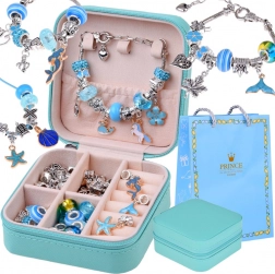 Bead and Charm Set in a Jewelry Box – Create Your Own Bracelets and Necklace