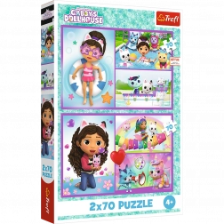 Puzzle Gabby Gábinčin kouzelný domeček 2v1, 2x70 dílků