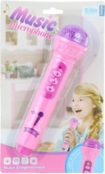 Růžový dětský mikrofon na baterie