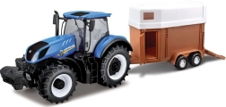 Bburago Farmářský Traktor New Holland s přívěsem pro koně