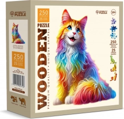 Puzzle di legno Gatto Colorato 250 pezzi