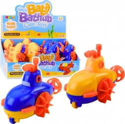 Nakładana zabawka do kąpieli łódź podwodna żółto-niebieska