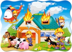 Puzzle Caserne de pompiers en action 30 pièces