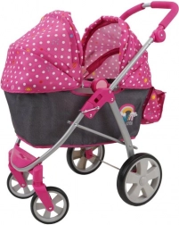 Doll Stroller with Polka Dots and Adjustable Handle