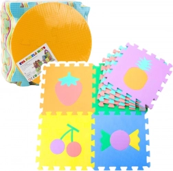 Mehka penasta izobraževalna podloga EVA – sadje in sladkarije, 16 kosov