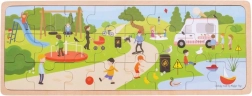 Houten kinderpuzzel In het park