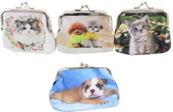 Faux leather wallet with animals