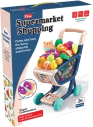 Kids’ Shopping Cart with Food and Cutting Accessories