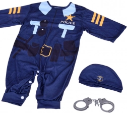 Children's police officer costume with hat and handcuffs