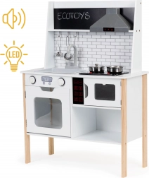 Houten kinderkitchen met licht en geluid ECOTOYS