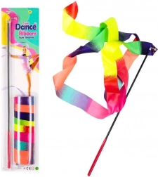 Farverigt gymnastikbånd med stav til dans og gymnastik