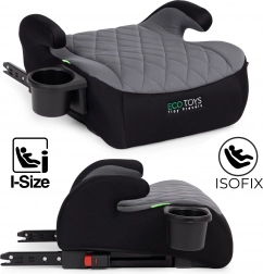 ECOTOYS i-Size autostol-pudek med ISOFIX og kopholder 125–150 cm