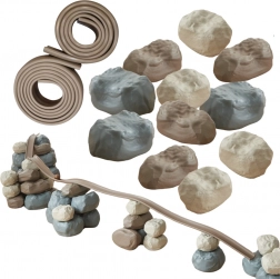 Pista elastica con blocchi da costruzione in gomma 42 pezzi