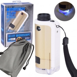 Pocket metalen microscoop voor kinderen 100x–250x met LED