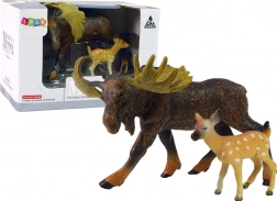 Set of Moose and Fawn Figures – Forest Animals