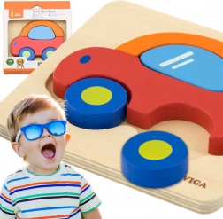 VIGA first wooden puzzle for children Car