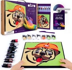 Okto schilderen met klei op nummer – buldog 29 × 29 cm