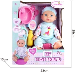 Baby doll 29 cm with accessories and potty