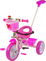 Kinderdriewieler PRO100 roze met mandje en EVA wielen