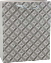 Gift Bag with 3D Geometric Effect Gray 32 x 26 x 10.5 cm