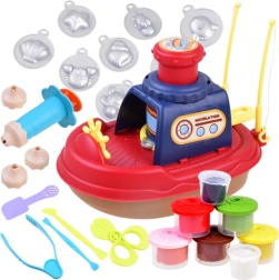 Fishing boat with play dough for children