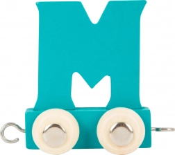 Small Foot wooden wagon with letter M – colorful alphabet