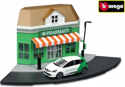 Bburago City farmacia 1:43 set di gioco con auto in metallo