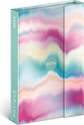 Heti mágneses határidőnapló 2024, batikolt, 11 × 16 cm