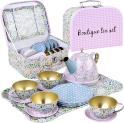 Tea Set Tea Chest Cups Tray ZA4457