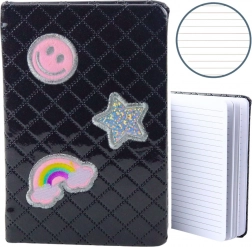 Beležka z našitki črna B6 80 strani