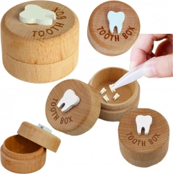 Boîte en bois pour dents de lait avec gravure