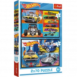 Puzzle 2x70 Auta Hot Wheels