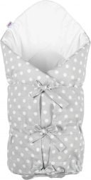 Fascia avvolgente classica con lacci New Baby grigia a pois