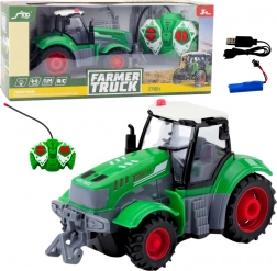 Groene op afstand bestuurbare tractor 1:24