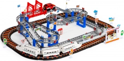 Electric City Set – Battery-Powered Train and Car, 2 Circuits, 108 Pieces