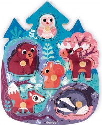 janod drvena slagalica s umetkom šumske životinje