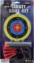 Pistolet na przyssawki z tarczą