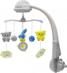 Baby Mix crib mobile with light projector, grey