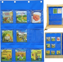 Masterkidz textiele wandorganizer voor boeken en afbeeldingen blauw